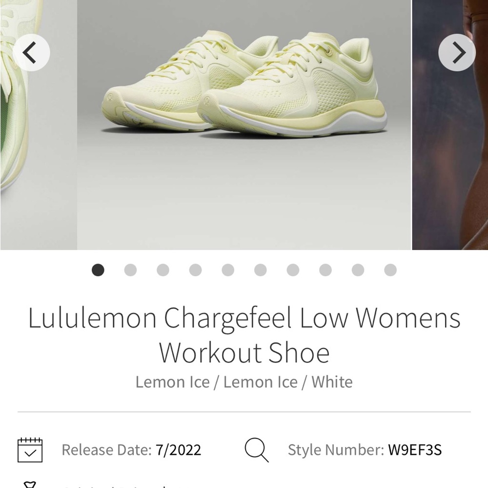 LULULEMON Chargefeel Low Women’s Workout Shoe / Lemon Ice/ White - Size 9 - Picture 2 of 5